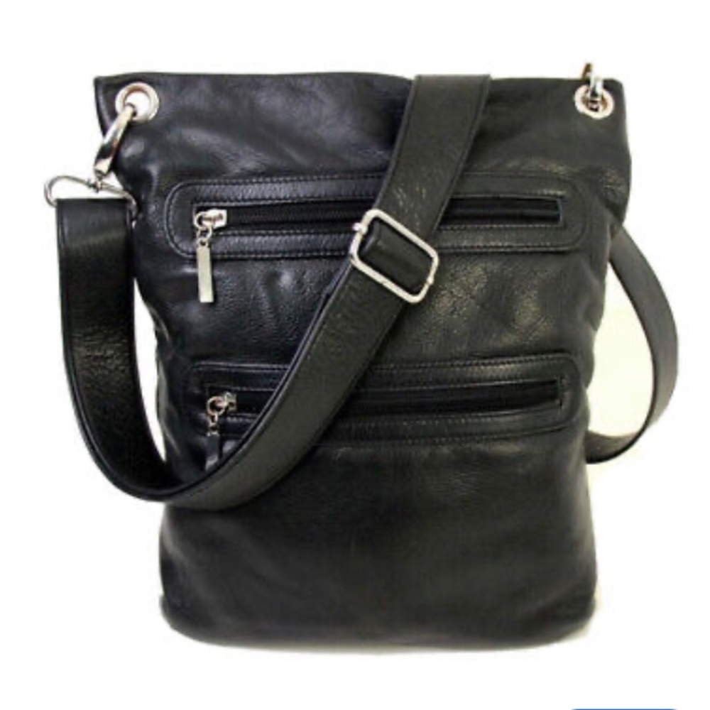 Margot Black Leather Crossbody